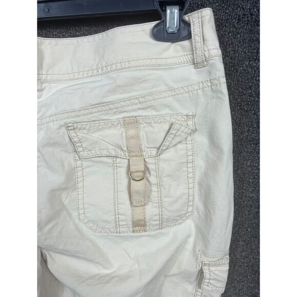 White House Black Market Khaki Cropped Cargo Pants Womens Size 8 Denim Mid Rise - Picture 4 of 8